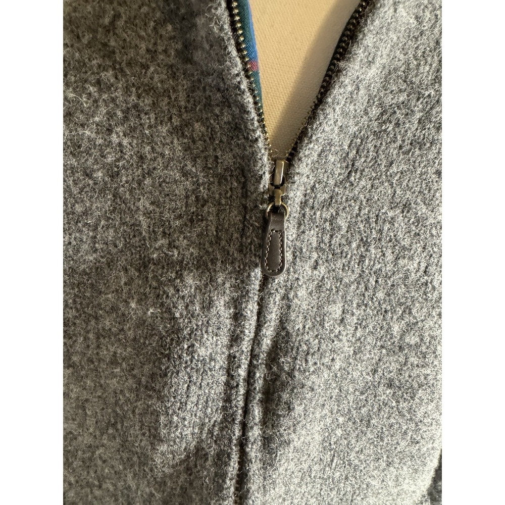 Men's Classic LL Bean Ragg Wool Sweater 100% Lambswool Flannel Plaid Lining Med - Picture 2 of 9